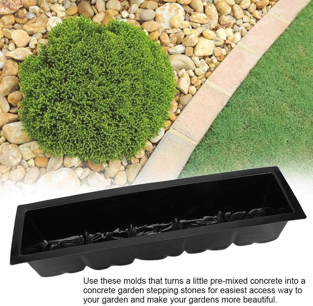 قالب پلاستیکی سنگ فرش، 2 عدد قالب سنگ فرش مسیر باغ 63.5x17.5x11.5 سانتی متر برای ساخت مسیرهای بتنی