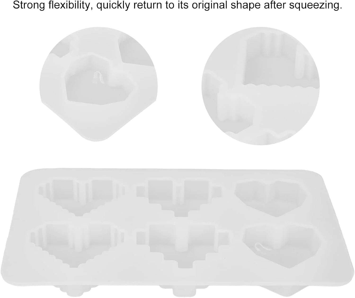 قالب‌های سیلیکونی، قالب رزینی 6 حفره‌ای طرح قلب، عالی برای ساخت صابون و صنایع دستی DIY، 3 شکل برای ریخته‌گری هدیه صنایع دستی خمیر پلیمری