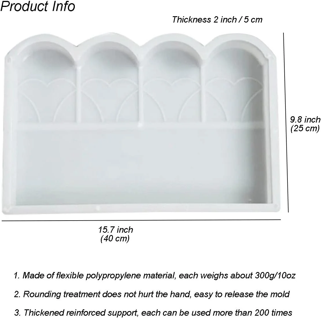 قالب سنگ حصار RETENA، قالب سیمانی آجرنما برای حصار باغ، قالب ساز محوطه چمن حیاط برای باغ، حیاط، خانه (3 عددی)