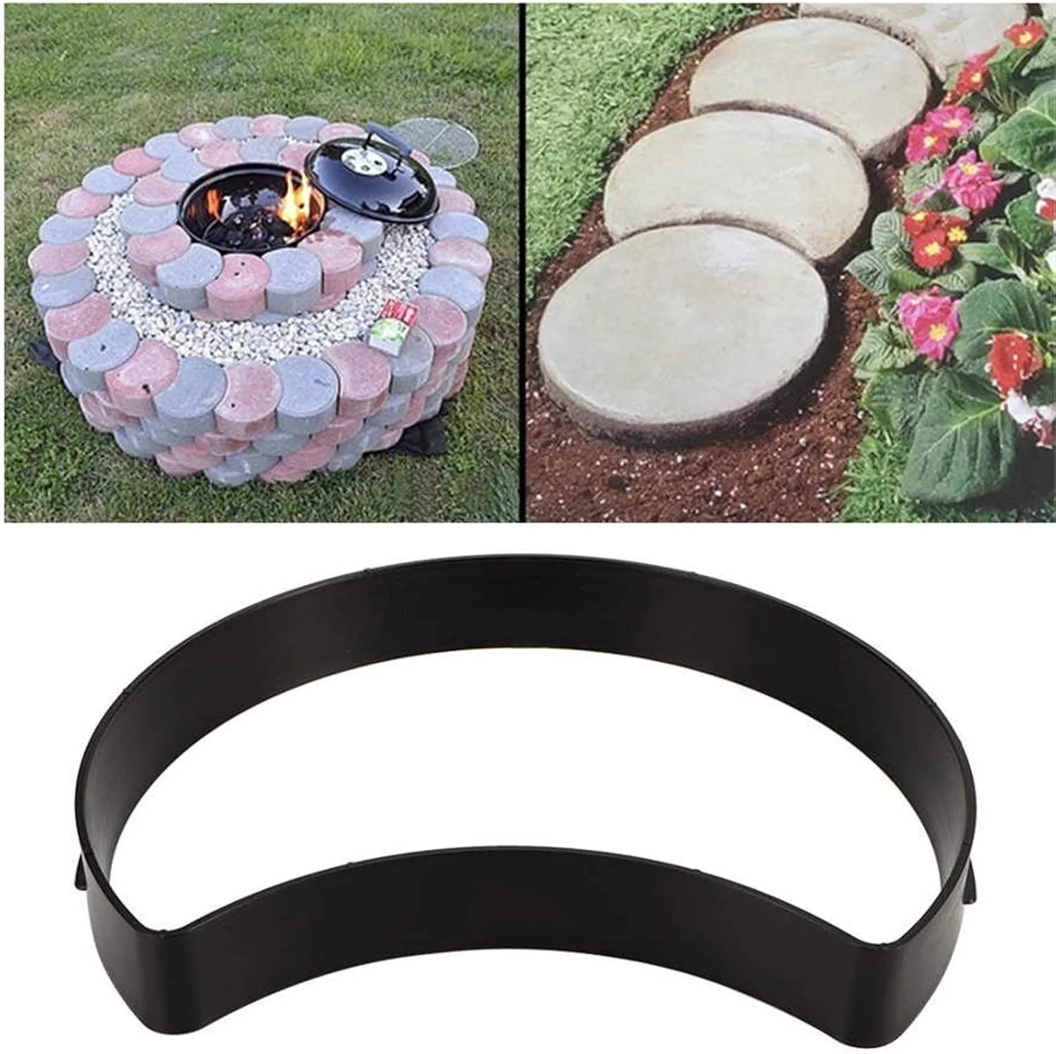 قالب‌های آجر سیمانی، قالب‌های سنگفرش باغی با شکل منحصر به فرد، سازنده مسیرهای بتنی DIY، قالب سنگفرش آجری سیمانی قابل استفاده مجدد برای دکوراسیون حیاط باغ، مناسب برای سنگفرش تراس (رنگ: مشکی، سایز: 33.5 سانتی متر)