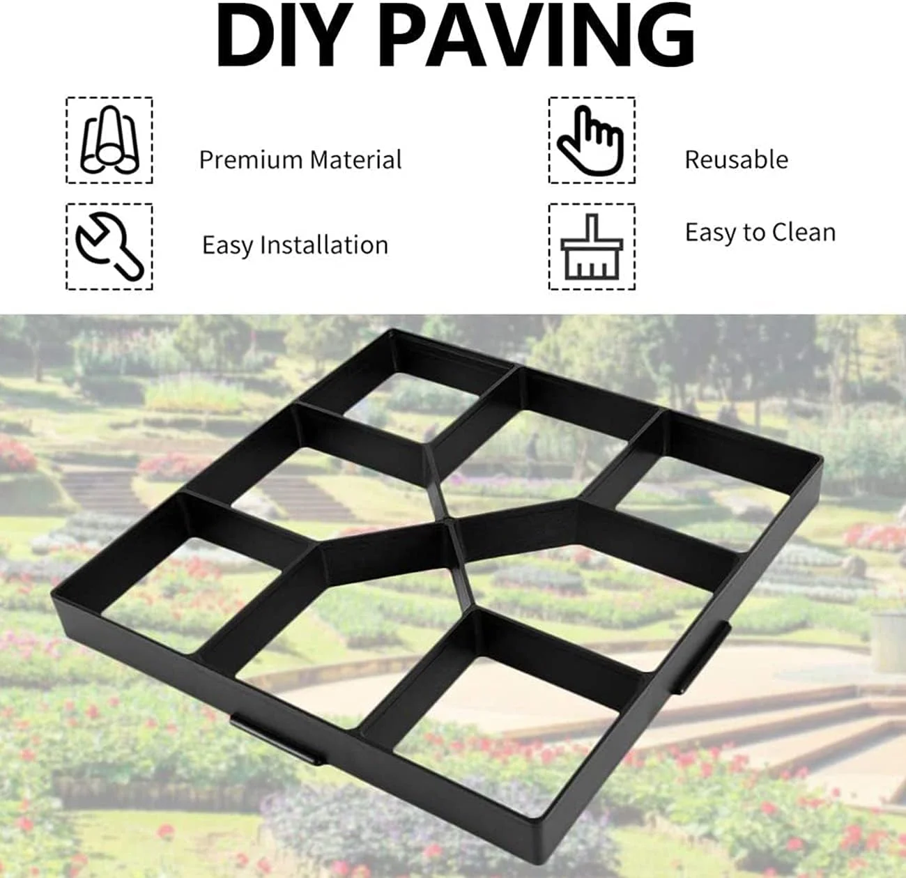 قالب بتن برای سنگفرش، قالب آجری برای ساخت مسیر، قالب بتنی بادوام، مناسب برای سنگفرش باغ، سنگ های پله ای، دال های سنگفرشی