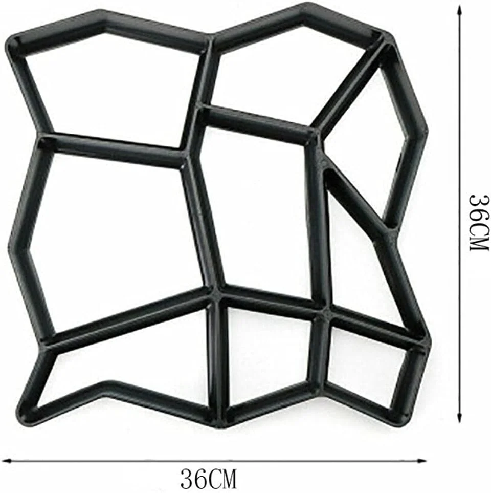 قالب بتن Zxqiang قابل استفاده مجدد، قالب پلاستیکی، اسلب های سنگی قالب پیاده رو حیاط باغ، سنگ فرش DIY بادوام، 36 سانتی متر * 36 سانتی متر قالب سنگ فرش بتنی، برای چمن باغ