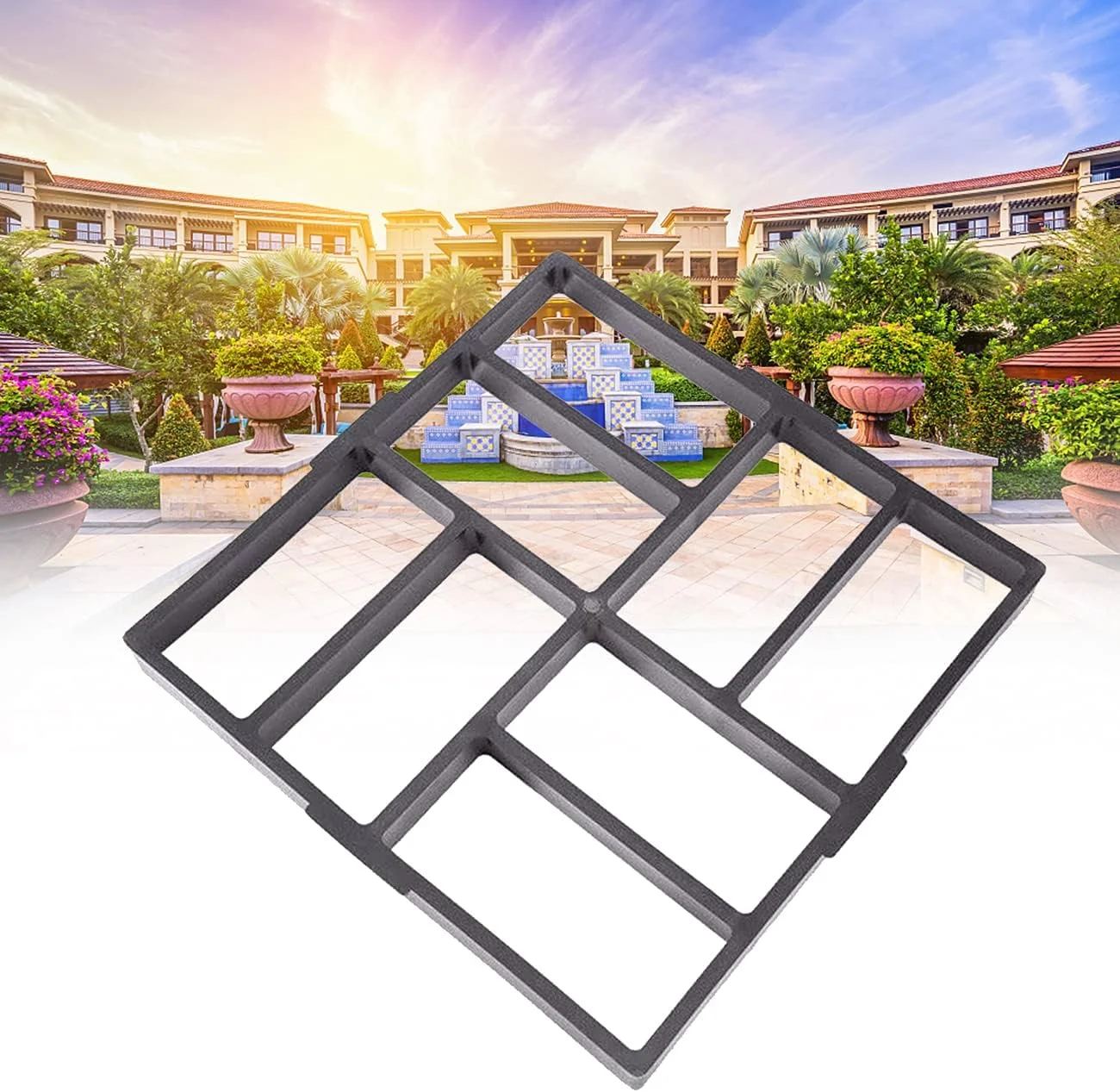 قالب بتن برای ساخت مسیر پیاده‌روی، قالب‌های بتنی قابل استفاده مجدد برای محوطه سازی چمن، استفاده آسان برای باغ، مسیرهای گاراژ، سنگفرش