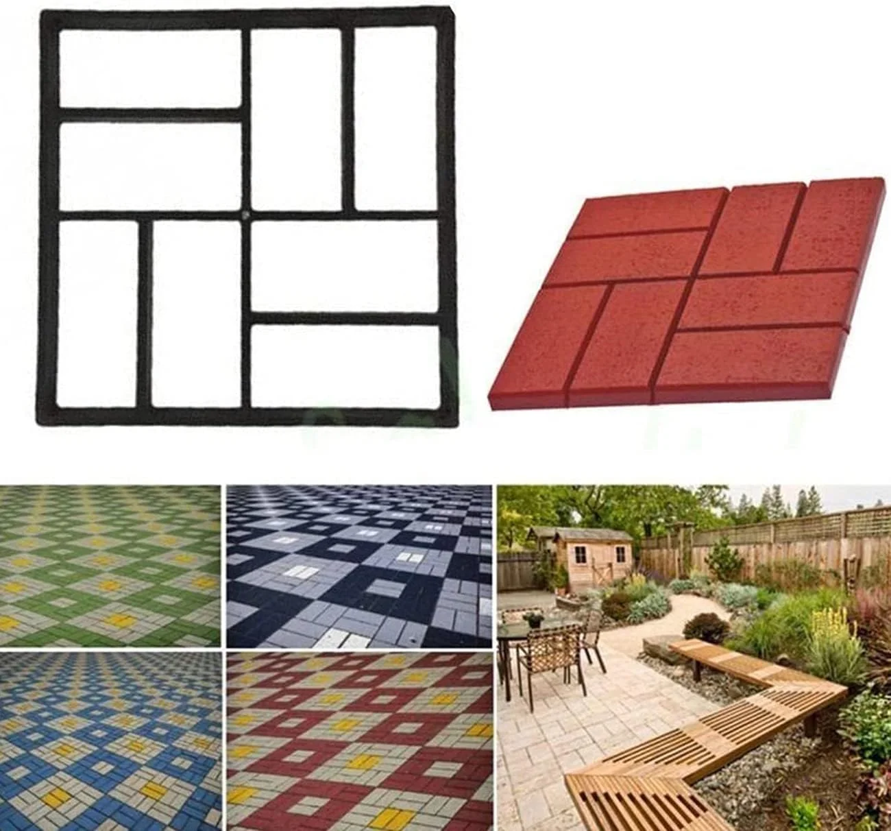 قالب بتن برای ساخت مسیر پیاده‌روی، قالب‌های بتنی قابل استفاده مجدد برای محوطه سازی چمن، استفاده آسان برای باغ، مسیرهای گاراژ، سنگفرش