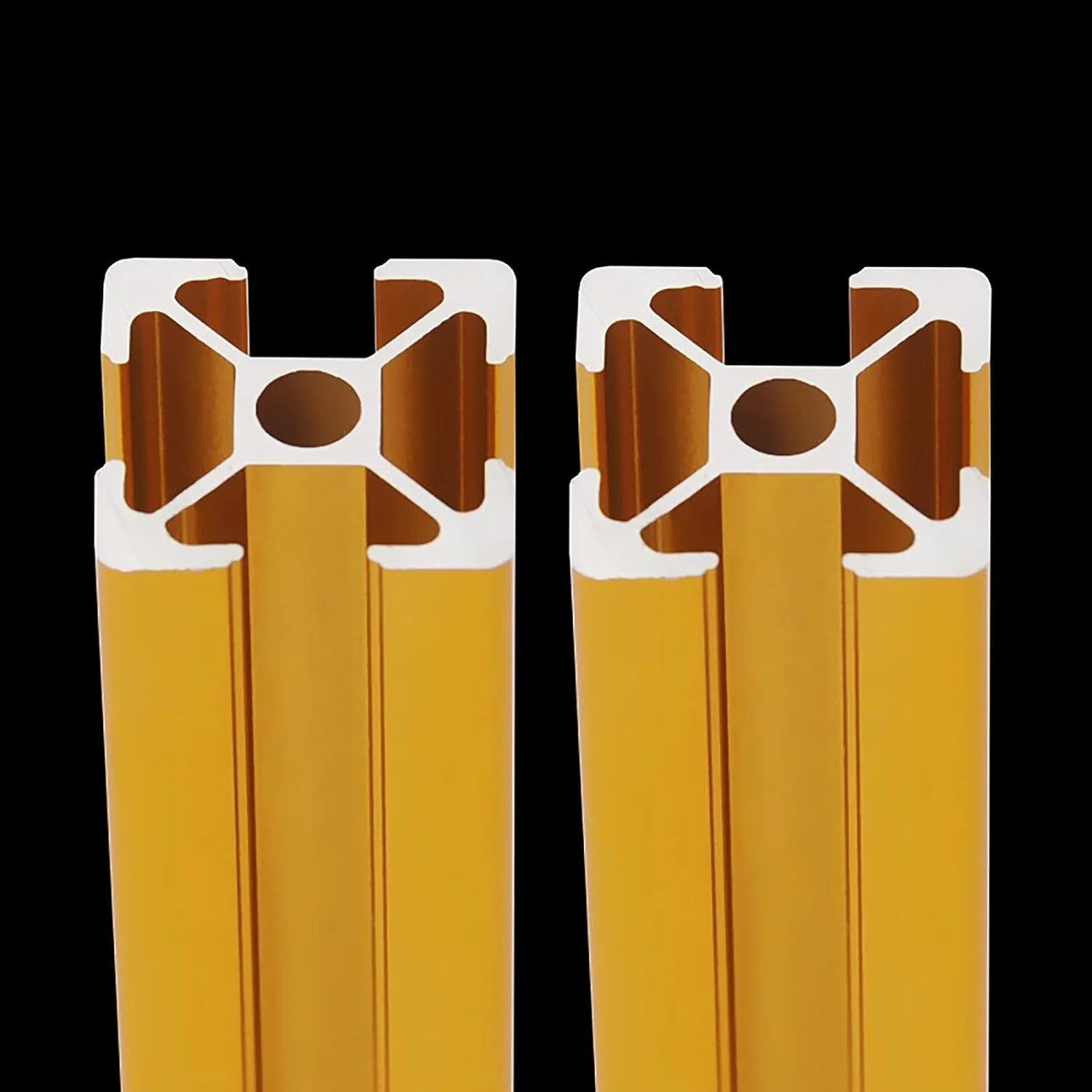 دو عدد پروفیل اکستروژن آلومینیومی 2020، طول 250 میلی‌متر، زرد، 20x20 میلی‌متر، سری 20، پروفیل‌های اکستروژن استاندارد اروپایی T-Slot، ریل راهنمای خطی آنودایز شده برای CNC