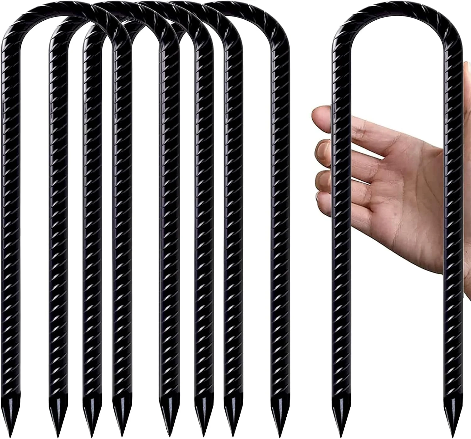 ۶ عدد میخ چادر زمینی میلگردی ۳۰ سانتی متری با روکش گالوانیزه، میخ های چادر، لنگر زمینی، میخ های زمینی، میخ چادر، لنگر ساختمانی، U شکل برای حصار، چادر، سایبان، تاب، ترامپولین - مشکی ۶ عدد میخ چادر زمینی میلگردی ۳۰ سانتی متری با روکش گالوانیزه، میخ های چادر، لنگر زمینی، میخ های زمینی، میخ چادر، لنگر ساختمانی، U شکل برای حصار، چادر، سایبان، تاب، ترامپولین - مشکی