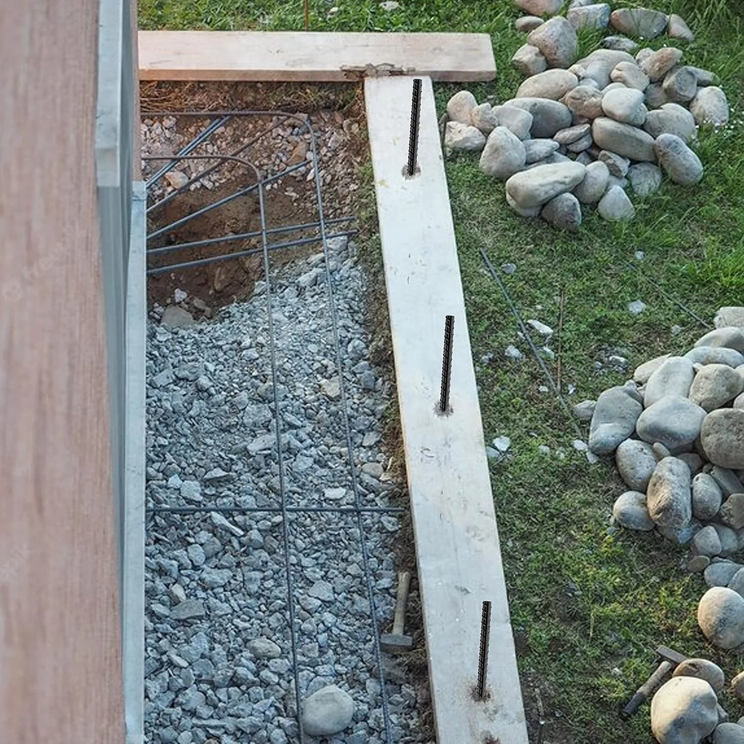 میخ های زمینی میلگرد NHZ سایز 15 اینچ (16 عددی)، لنگرهای زمینی قلاب دار سنگین، میخ نگهدارنده گیاه فولادی با نوک تیز، مناسب برای چکش کاری در خاک سخت برای چادر کمپینگ - پوشش پودری مشکی (16 عدد)