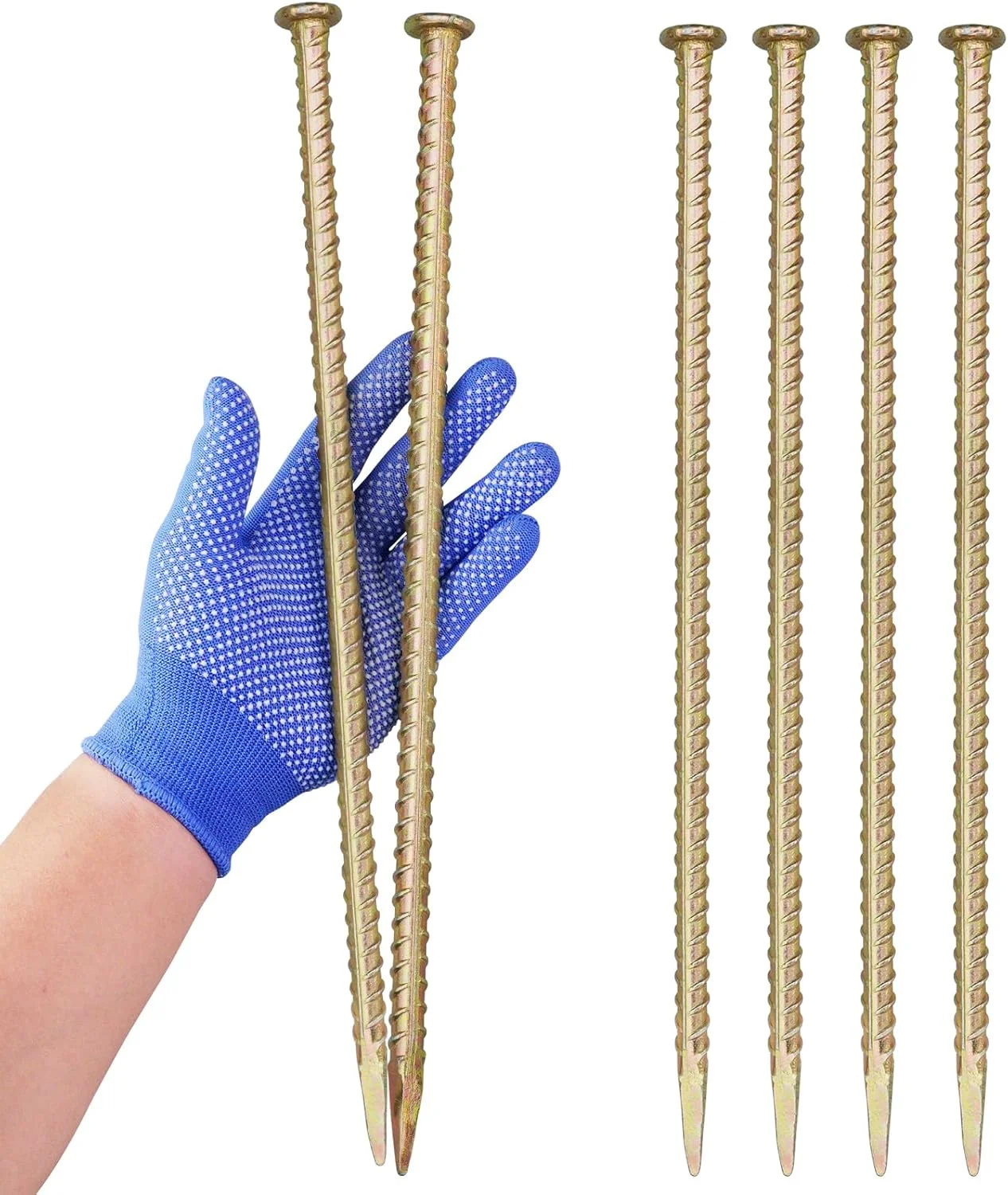 میخ های میلگردی 40 سانتی متری JPOIP - لنگرهای زمینی فولادی گالوانیزه با قطر 12.5 میلی متر - پایه نگهدارنده گیاهان سنگین برای دست انداز سرعت گیر، مانع چرخ