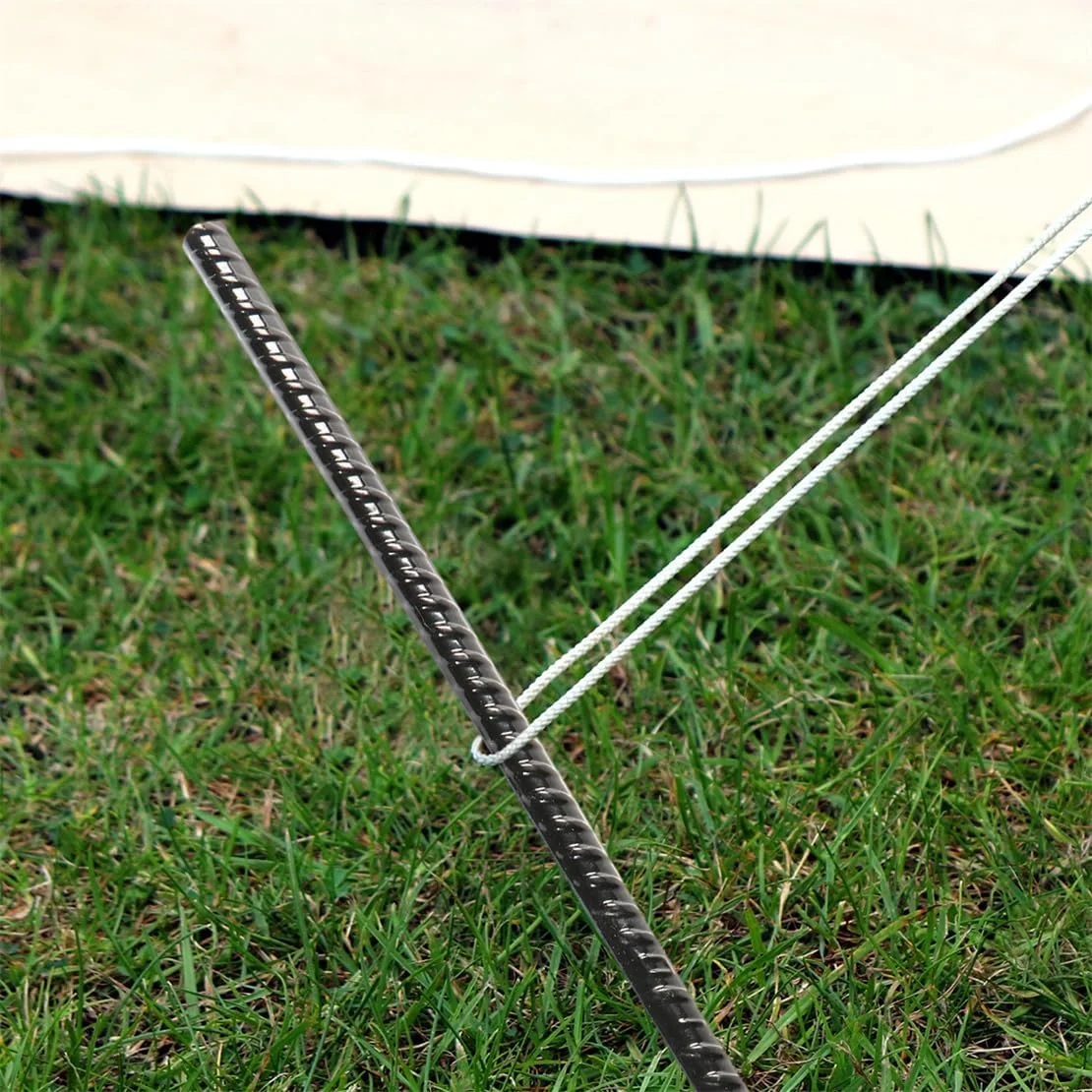 میخ های لنگر زمینی، میخ های میلگردی سنگین و مستقیم آهنگری شده 38 سانتی متری با نوک تیز، میخ های فولادی نگهدارنده گیاه، میخ های باغبانی برای چادر، باغبانی، بتن و چوب