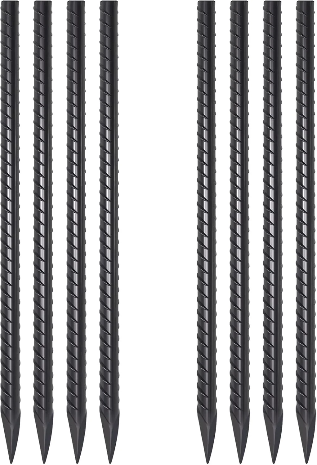 میخ های فولادی - 60 سانتی متر، میخ های مستقیم فولادی سنگین (16 عدد)، لنگرهای فولادی با قطر 9.5 میلی متر با نوک تیز برای پشتیبانی از گیاهان، لبه های باغ، محوطه سازی، رنگ