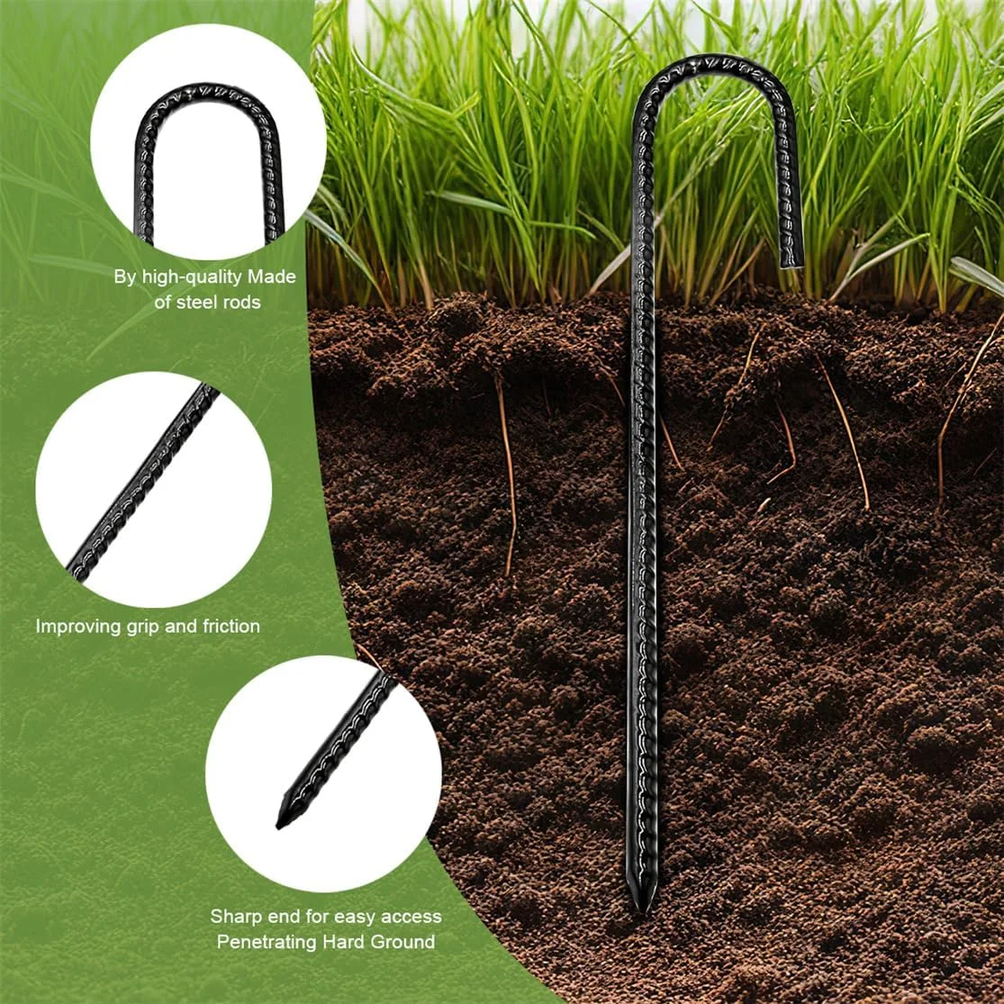 میخ های میلگردی XIZAO با قلاب J، میخ های سنگین باغبانی 12 اینچی، لنگرهای فولادی زمینی برای حصار زنجیره ای، کمپینگ، ترامپولین، 4 عدد میخ های میلگردی XIZAO با قلاب J، میخ های سنگین باغبانی 12 اینچی، لنگرهای فولادی زمینی برای حصار زنجیره ای، کمپینگ، ترامپولین، 4 عدد