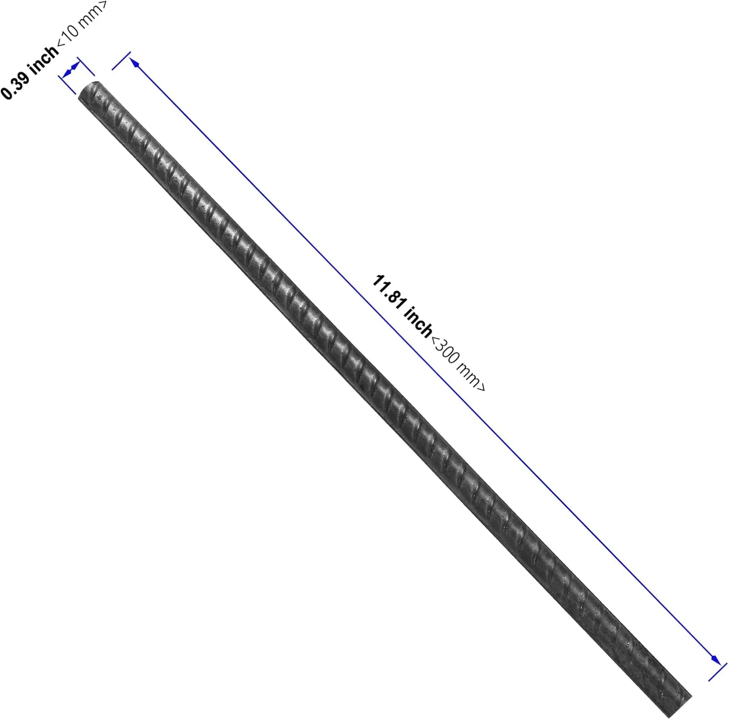 20 عدد میله فولادی سیاه 12 اینچی، میله های محکم فولادی برای قالب بندی بتن، کمپینگ، کاشت