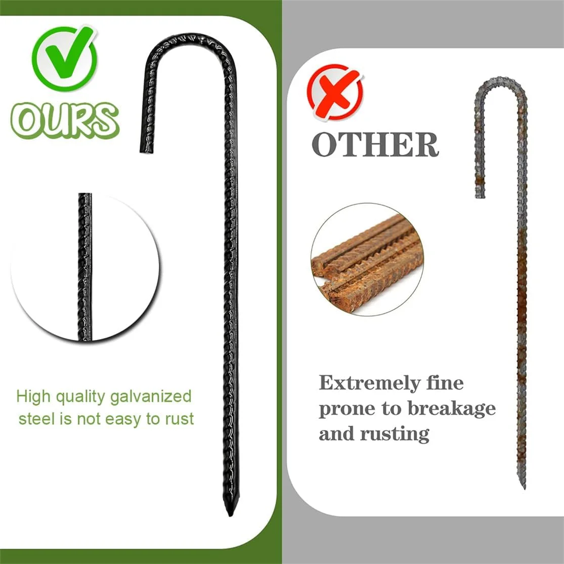 میخ های میلگردی XIZAO با قلاب J، میخ های سنگین باغبانی 12 اینچی، لنگرهای فولادی زمینی برای حصار زنجیره ای، کمپینگ، ترامپولین، 4 عدد میخ های میلگردی XIZAO با قلاب J، میخ های سنگین باغبانی 12 اینچی، لنگرهای فولادی زمینی برای حصار زنجیره ای، کمپینگ، ترامپولین، 4 عدد