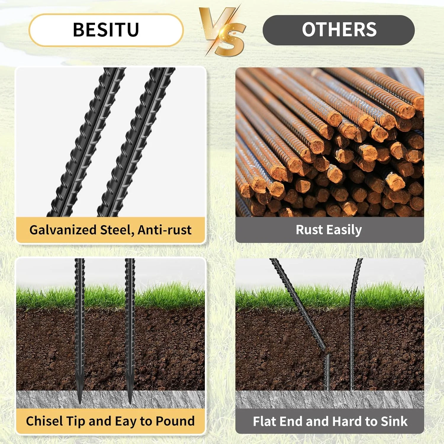 میخ های میلگرد مستقیم