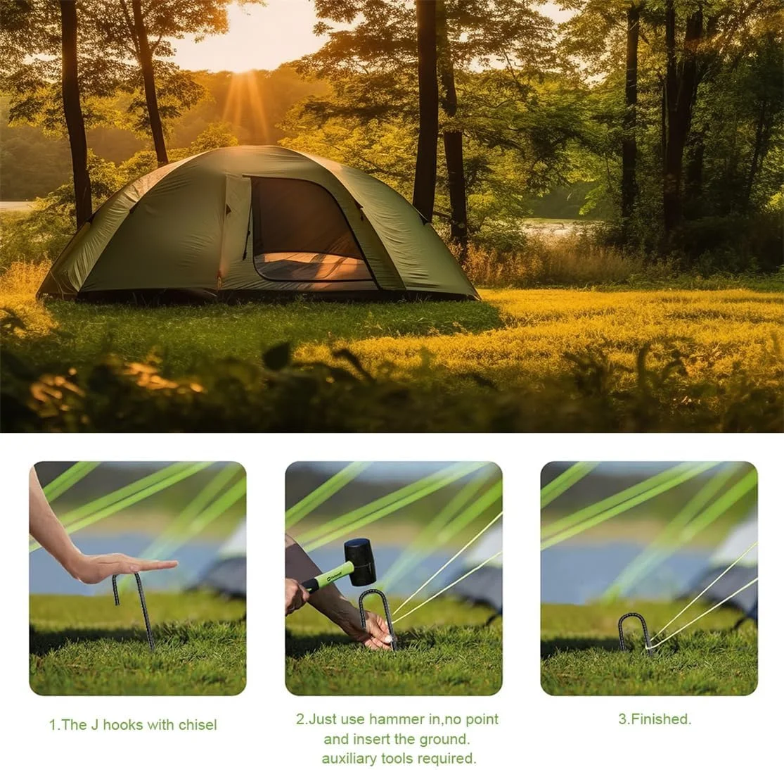میخ های میلگردی XIZAO با قلاب J، میخ های سنگین باغبانی 12 اینچی، لنگرهای فولادی زمینی برای حصار زنجیره ای، کمپینگ، ترامپولین، 4 عدد میخ های میلگردی XIZAO با قلاب J، میخ های سنگین باغبانی 12 اینچی، لنگرهای فولادی زمینی برای حصار زنجیره ای، کمپینگ، ترامپولین، 4 عدد