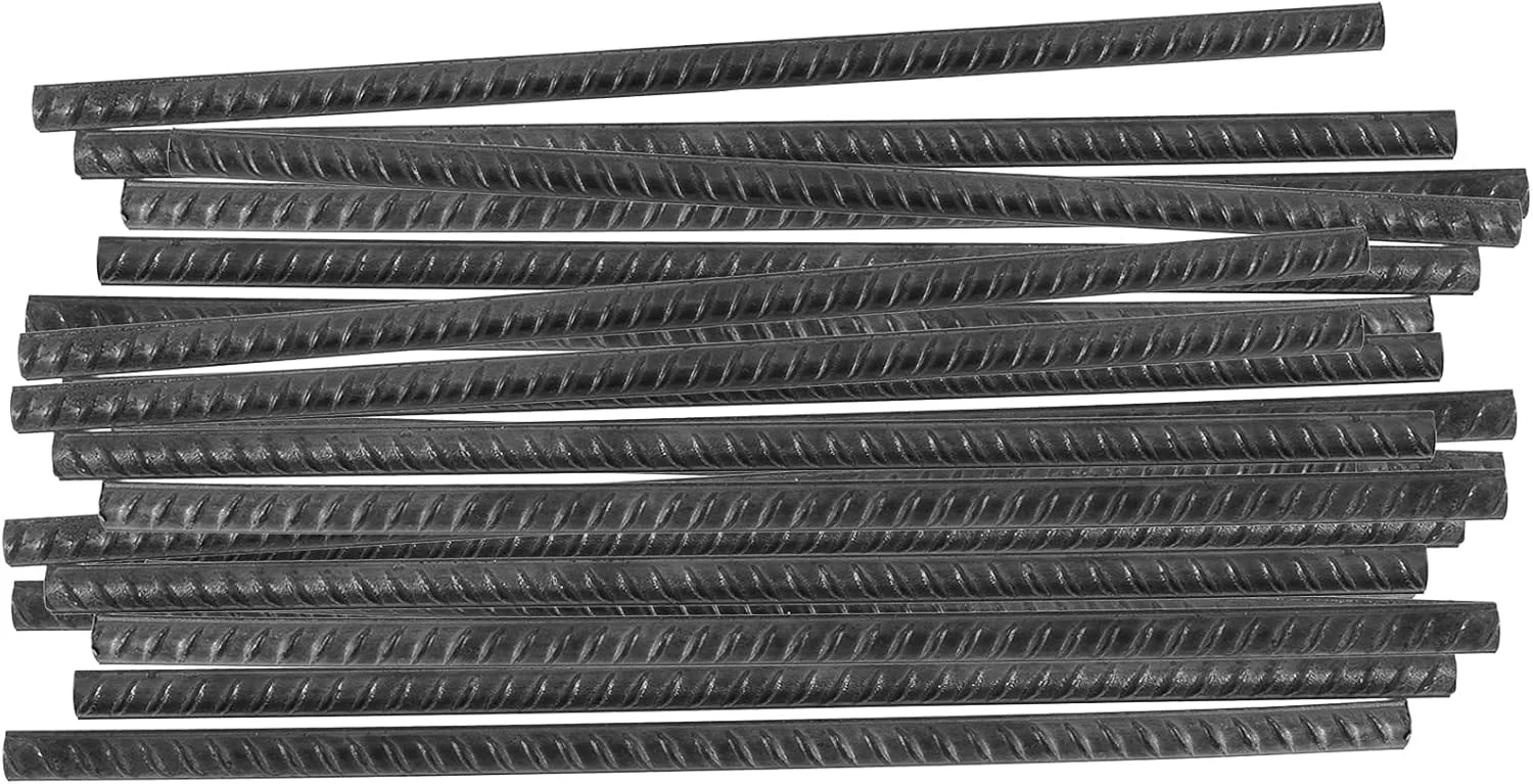 20 عدد میله فولادی سیاه 12 اینچی، میله های محکم فولادی برای قالب بندی بتن، کمپینگ، کاشت