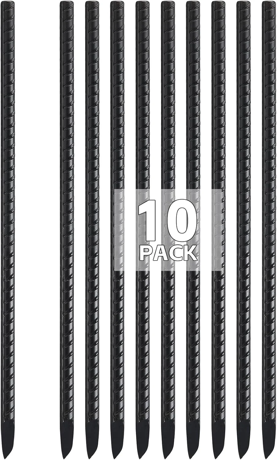 میله های صاف باغبانی، میله های فلزی 41 سانتی متری، لنگرهای زمینی سنگین، میله های تقویت کننده 10 عددی، میله های فلزی صاف برای پشتیبانی از گیاهان