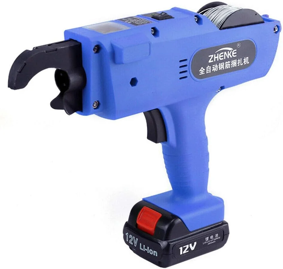 دستگاه گره زن میلگرد اتوماتیک Futchoy 8mm-34mm، تفنگ گره زن میلگرد برقی (آبی)