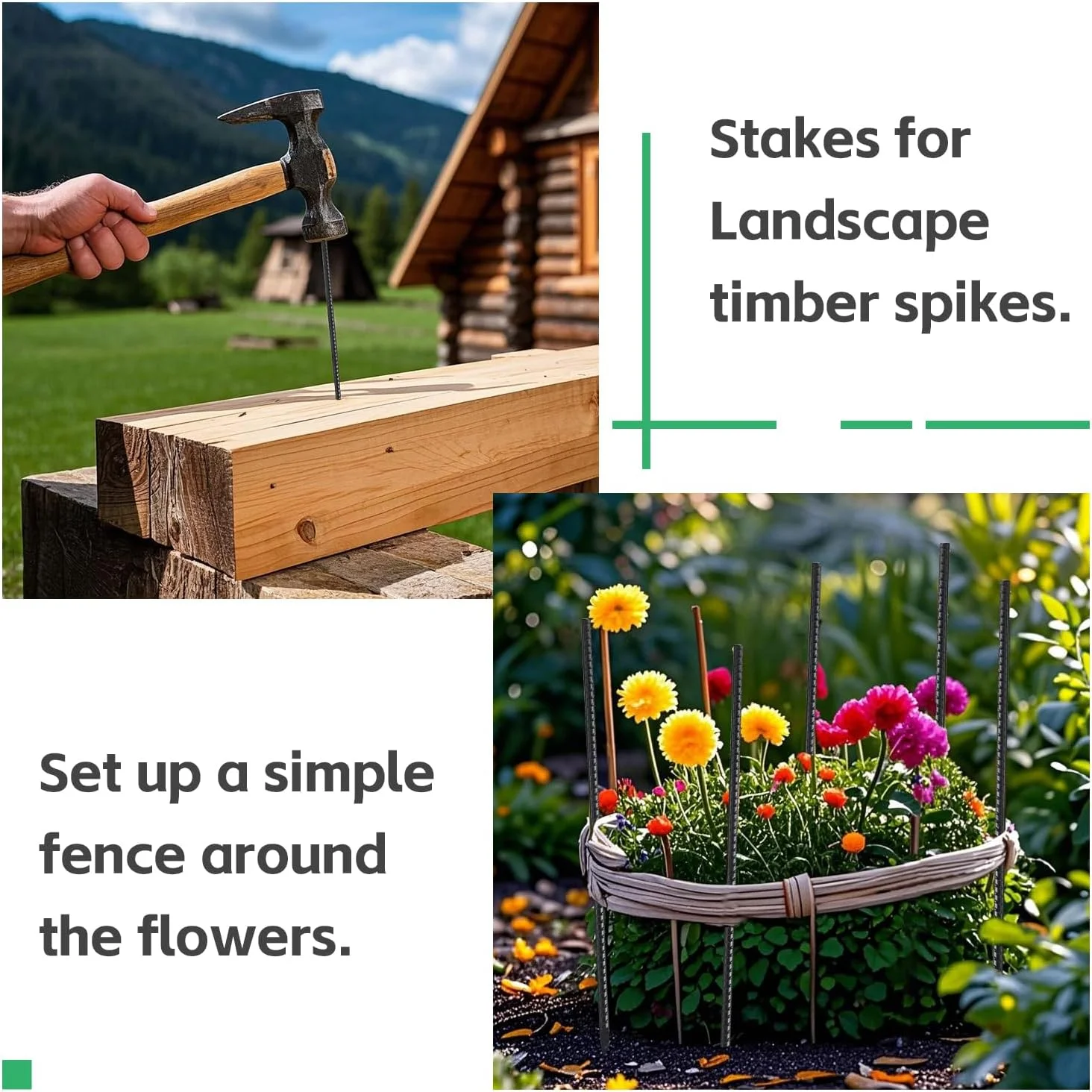 میله های صاف باغبانی، میله های فلزی 41 سانتی متری، لنگرهای زمینی سنگین، میله های تقویت کننده 10 عددی، میله های فلزی صاف برای پشتیبانی از گیاهان