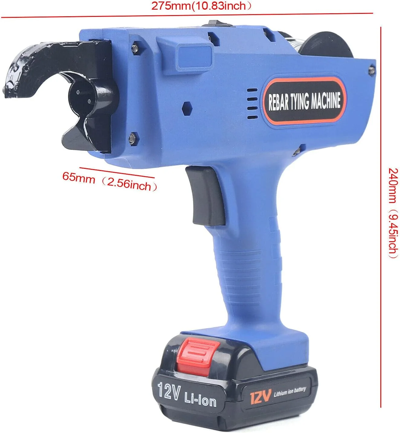 دستگاه گره زن میلگرد اتوماتیک Futchoy 8mm-34mm، تفنگ گره زن میلگرد برقی (آبی)