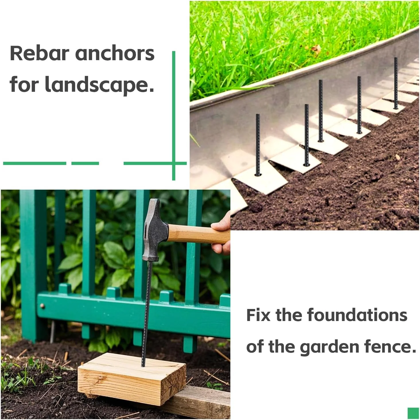 میله های صاف باغبانی، میله های فلزی 41 سانتی متری، لنگرهای زمینی سنگین، میله های تقویت کننده 10 عددی، میله های فلزی صاف برای پشتیبانی از گیاهان