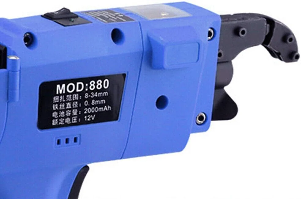 دستگاه گره زن میلگرد اتوماتیک Futchoy 8mm-34mm، تفنگ گره زن میلگرد برقی (آبی)