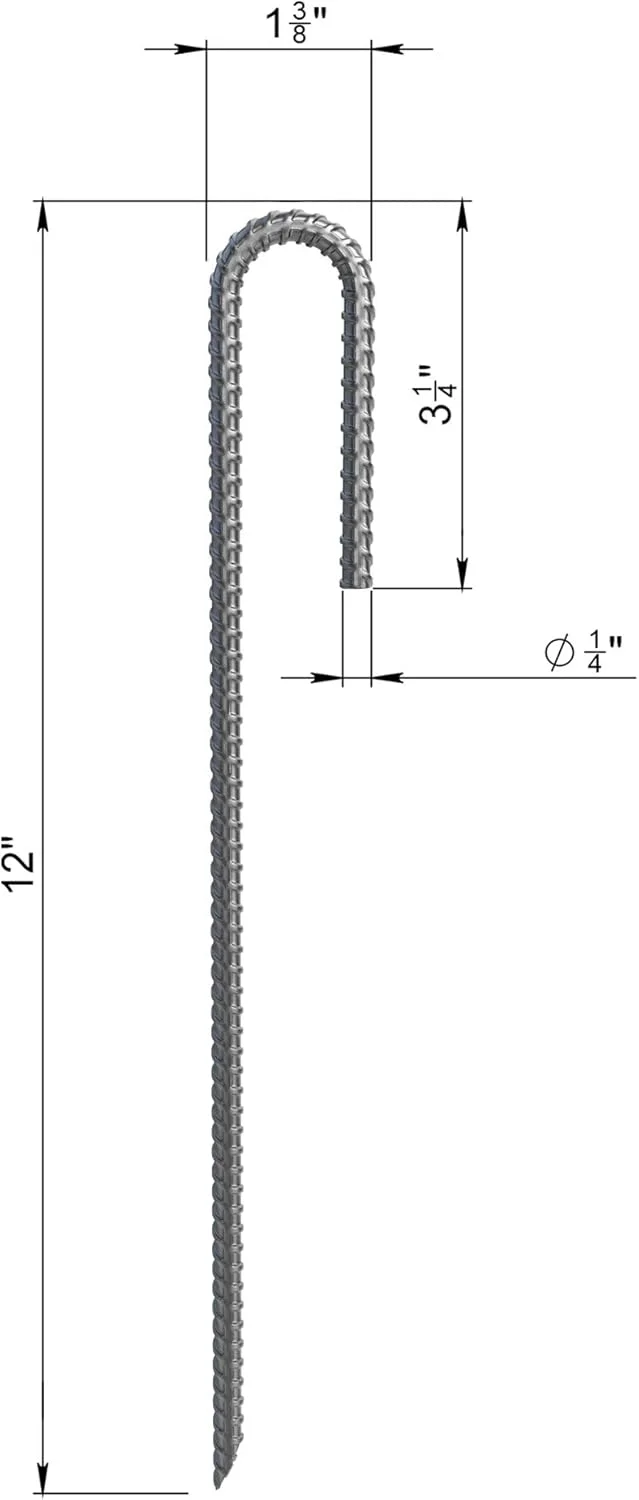 میخ های فولادی قلاب J وودالند استاندارتپارک، فوق العاده سنگین، ضخامت 1/4 اینچ، با پوشش ضد زنگ و نوک تیز (10 عدد)