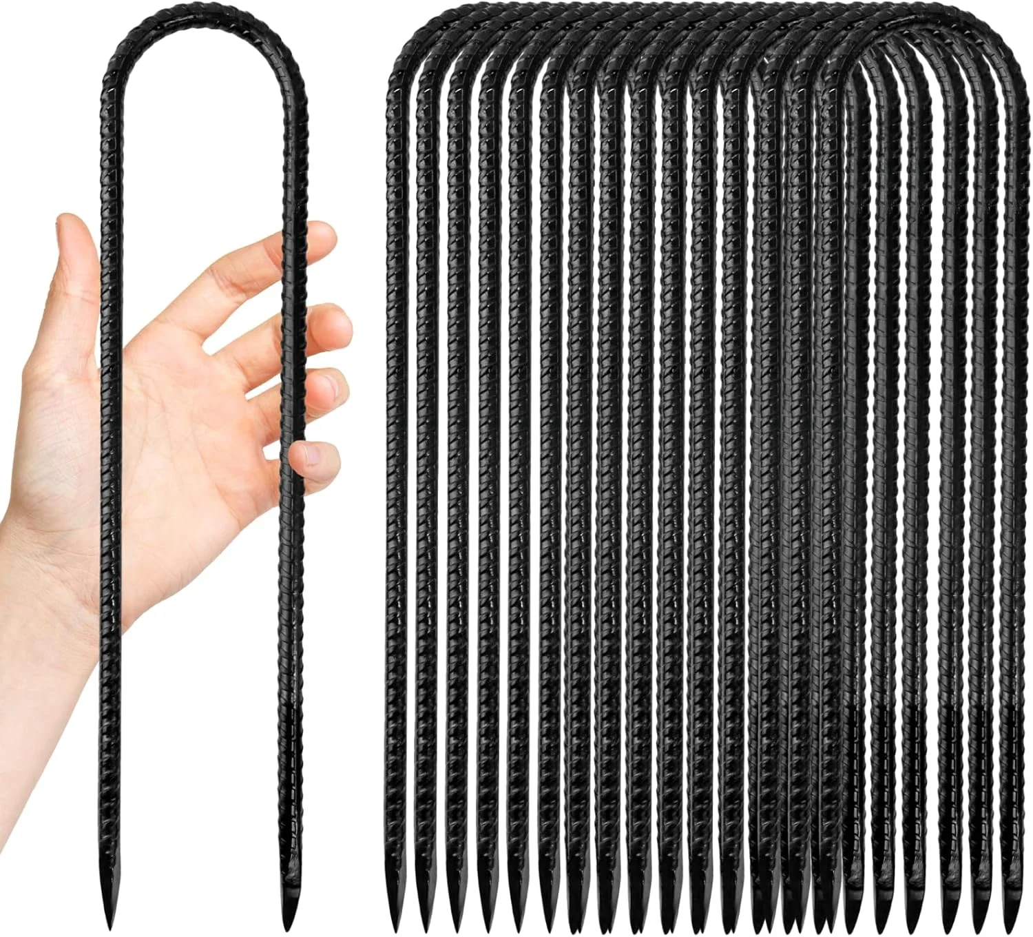 بسته 16 عددی میخ های فولادی باغبانی Anothera، میخ های میلگردی قلاب U شکل سنگین 12 اینچی، لنگرهای زمینی ضد زنگ برای چادرها، گیاهان، حصارها و ترامپولین ها بسته 16 عددی میخ های فولادی باغبانی Anothera، میخ های میلگردی قلاب U شکل سنگین 12 اینچی، لنگرهای زمینی ضد زنگ برای چادرها، گیاهان، حصارها و ترامپولین ها