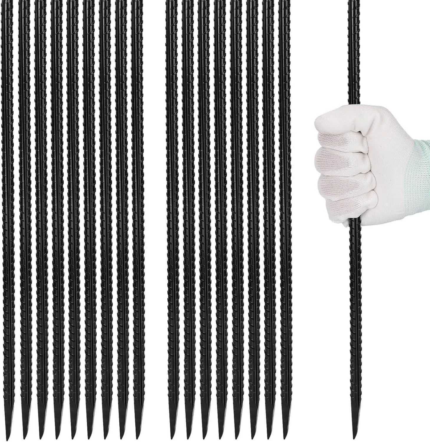 میخ آرماتور ۱۶ اینچی بسته ۱۸ عددی، میخ های زمینی سنگین، میخ های فولادی فلزی برای بتن و چوب، مشکی میخ آرماتور ۱۶ اینچی بسته ۱۸ عددی، میخ های زمینی سنگین، میخ های فولادی فلزی برای بتن و چوب، مشکی