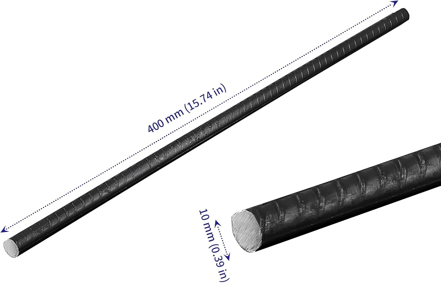 میله های میلگرد زمینی SOUJAP، میله های فولادی سنگین و بلند، میلگرد لنگر زمینی برای تقویت چوب بتن، مشکی، 40x1 سانتی متر، 6 عدد
