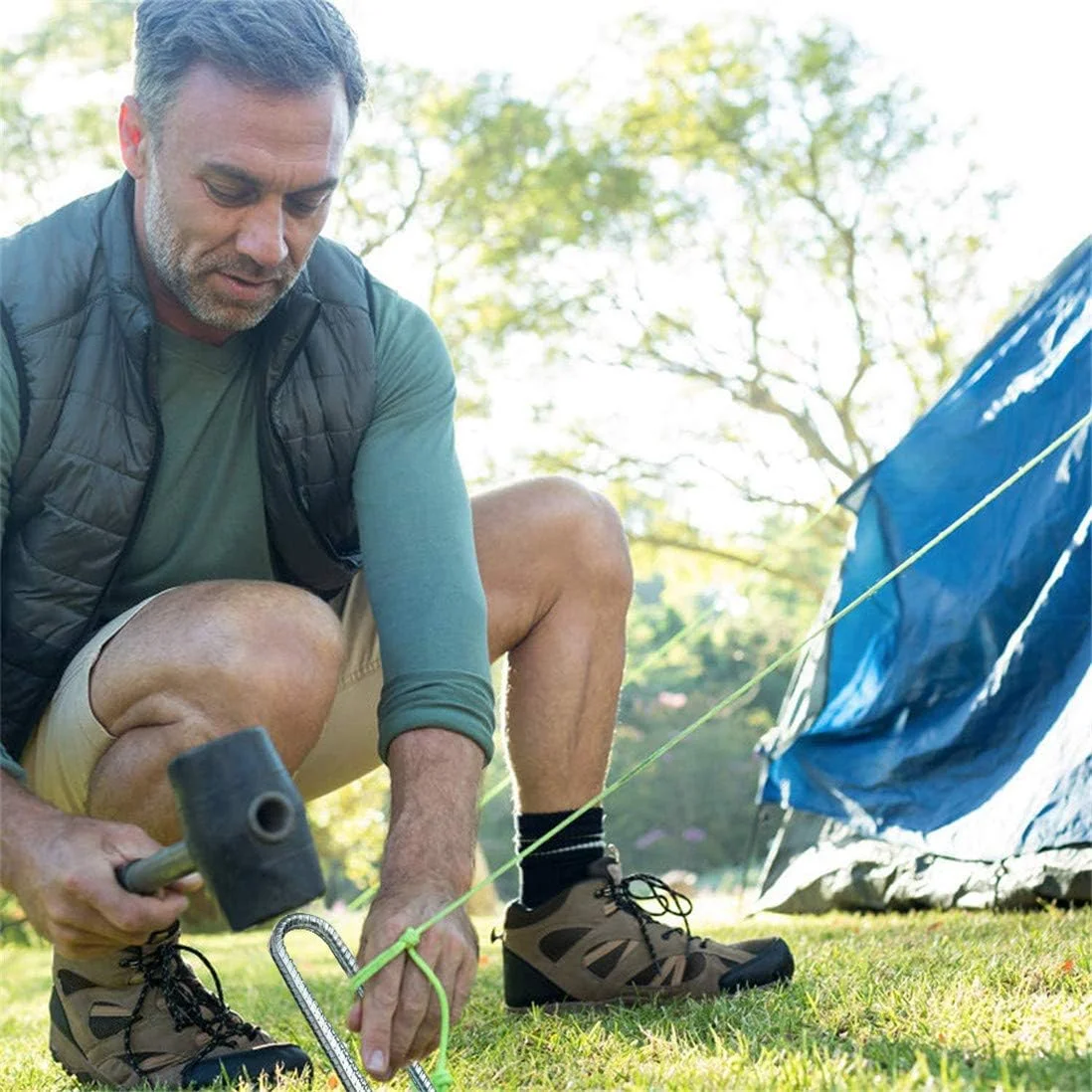 میخ های زمینی IME، گیره های باغ، میخ چادر، میخ های U شکل فولادی گالوانیزه، لنگرهای باغبانی، پین های منظره سنگین برای چادرهای کمپینگ، ترامپولین، سایبان ها، سوله ها، تاب ها، 6 عددی 12 اینچی