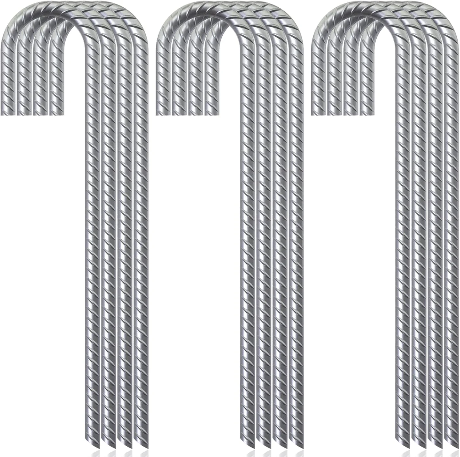 میخهای فولادی J شکل 30 سانتیمتری (بسته 12 عددی) - مهارکنندههای زمینی فولادی - مهارکنندههای زمینی با کیفیت حرفهای و مقاوم برای حصار زنجیرهای، تورهای ورزشی، کمپینگ، ترامپولین، لولههای آبیاری و باغ میخهای فولادی J شکل 30 سانتیمتری (بسته 12 عددی) - مهارکنندههای زمینی فولادی - مهارکنندههای زمینی با کیفیت حرفهای و مقاوم برای حصار زنجیرهای، تورهای ورزشی، کمپینگ، ترامپولین، لولههای آبیاری و باغ