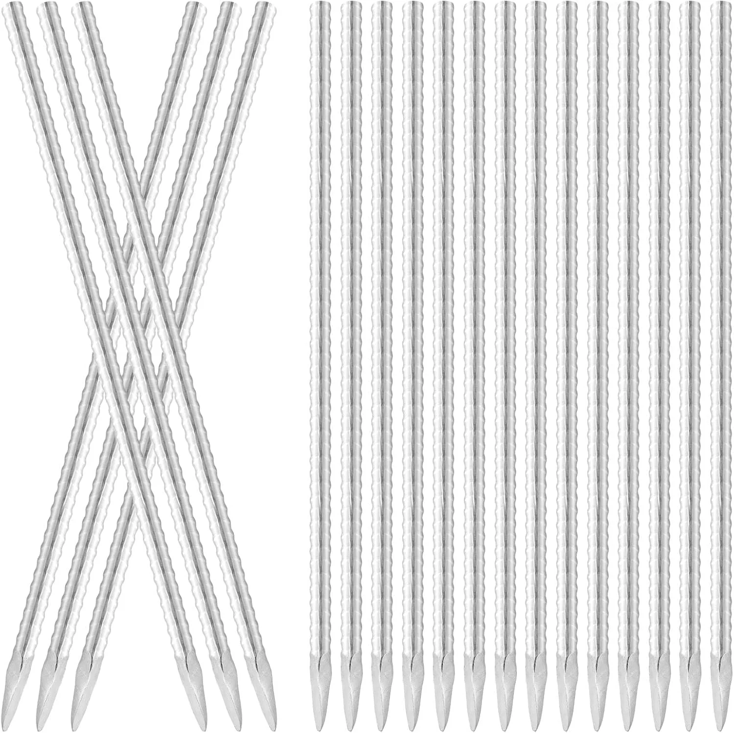 میله های زمینی 12 اینچی WENHUALI، بسته 20 عددی میله های فولادی سنگین برای پشتیبانی از گیاهان، لنگرهای فولادی مستقیم برای بتن، باغ، حصار و پشتیبانی از چادر
