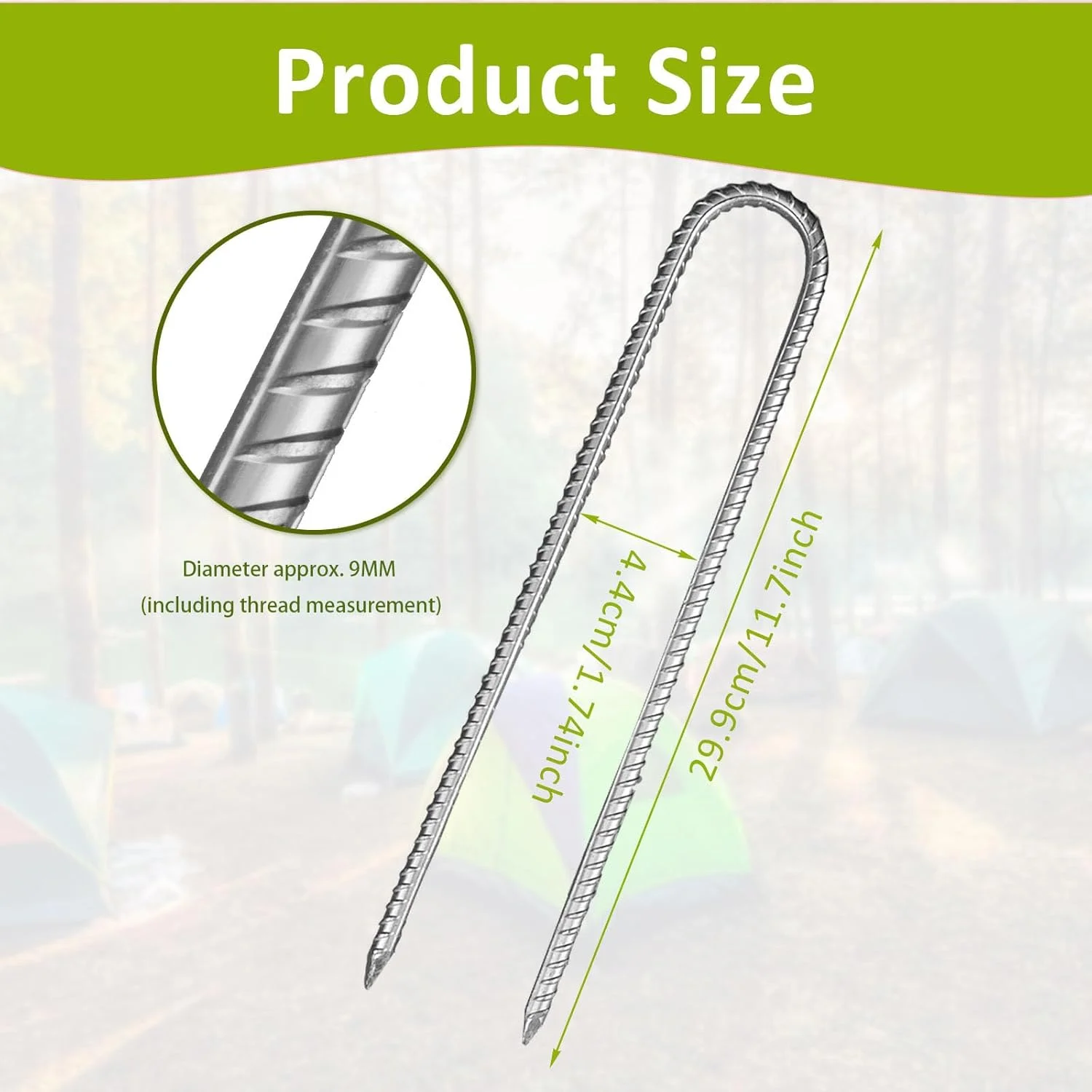 ۸ عدد میخ مهار فولادی، میخ چادر گالوانیزه سنگین ۱۲ اینچی، میخ های فلزی U شکل برای باغ، میخ ترامپولین، لنگر زمینی فوق العاده بلند برای چادرهای کمپینگ، سایبان ترامپولین، سوله ها، پورت ها، تاب، حصار ۸ عدد میخ مهار فولادی، میخ چادر گالوانیزه سنگین ۱۲ اینچی، میخ های فلزی U شکل برای باغ، میخ ترامپولین، لنگر زمینی فوق العاده بلند برای چادرهای کمپینگ، سایبان ترامپولین، سوله ها، پورت ها، تاب، حصار