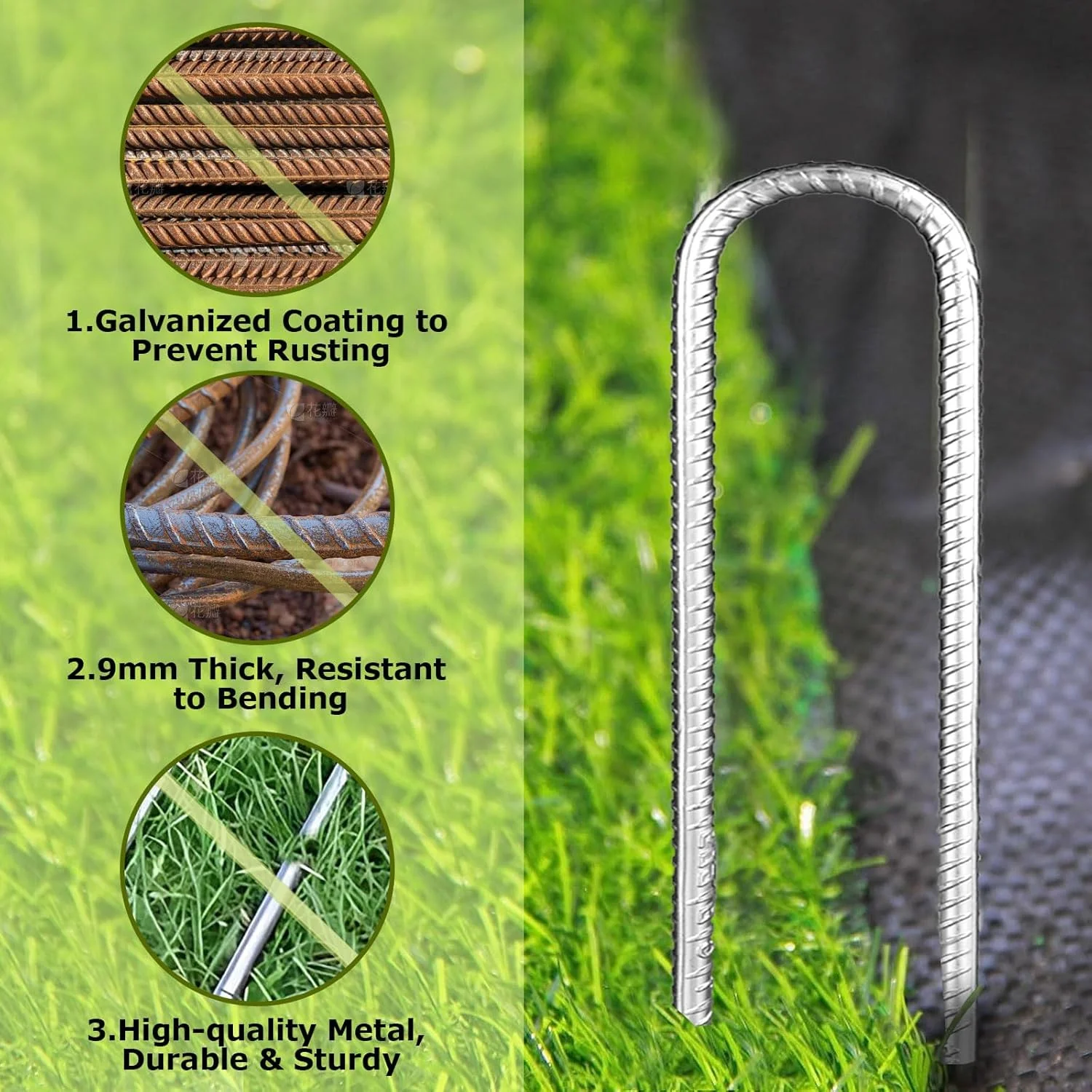 ۸ عدد میخ مهار فولادی، میخ چادر گالوانیزه سنگین ۱۲ اینچی، میخ های فلزی U شکل برای باغ، میخ ترامپولین، لنگر زمینی فوق العاده بلند برای چادرهای کمپینگ، سایبان ترامپولین، سوله ها، پورت ها، تاب، حصار ۸ عدد میخ مهار فولادی، میخ چادر گالوانیزه سنگین ۱۲ اینچی، میخ های فلزی U شکل برای باغ، میخ ترامپولین، لنگر زمینی فوق العاده بلند برای چادرهای کمپینگ، سایبان ترامپولین، سوله ها، پورت ها، تاب، حصار