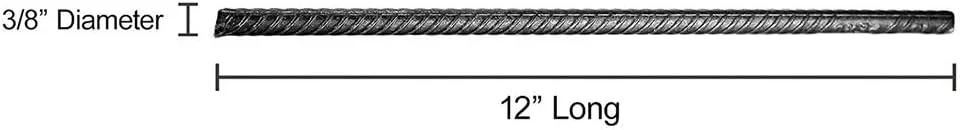 میخ های مهاربند میلگرد Pinnacle Mercantile، سایز 12 اینچ، سنگین، گرد 3/8 اینچ، مجموعه 16 عددی