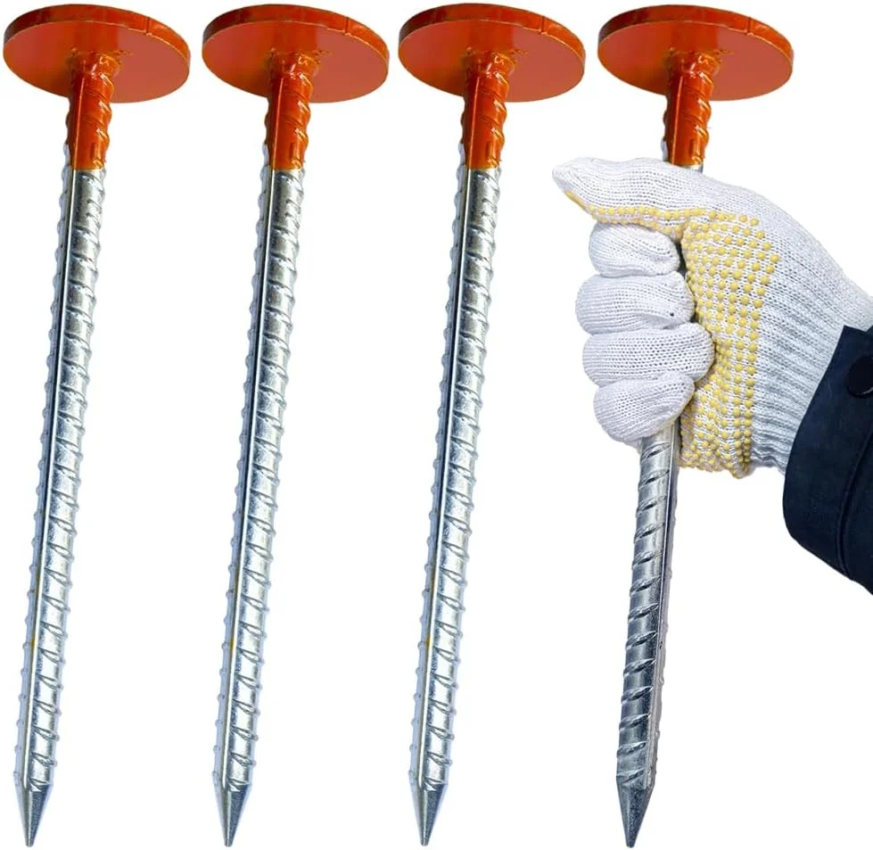 میخ های نشانه گذاری میلگرد WANSRUYI، طول 30 سانتیمتر - وزن 612 گرم، نارنجی پررنگ (بسته 8 عددی)