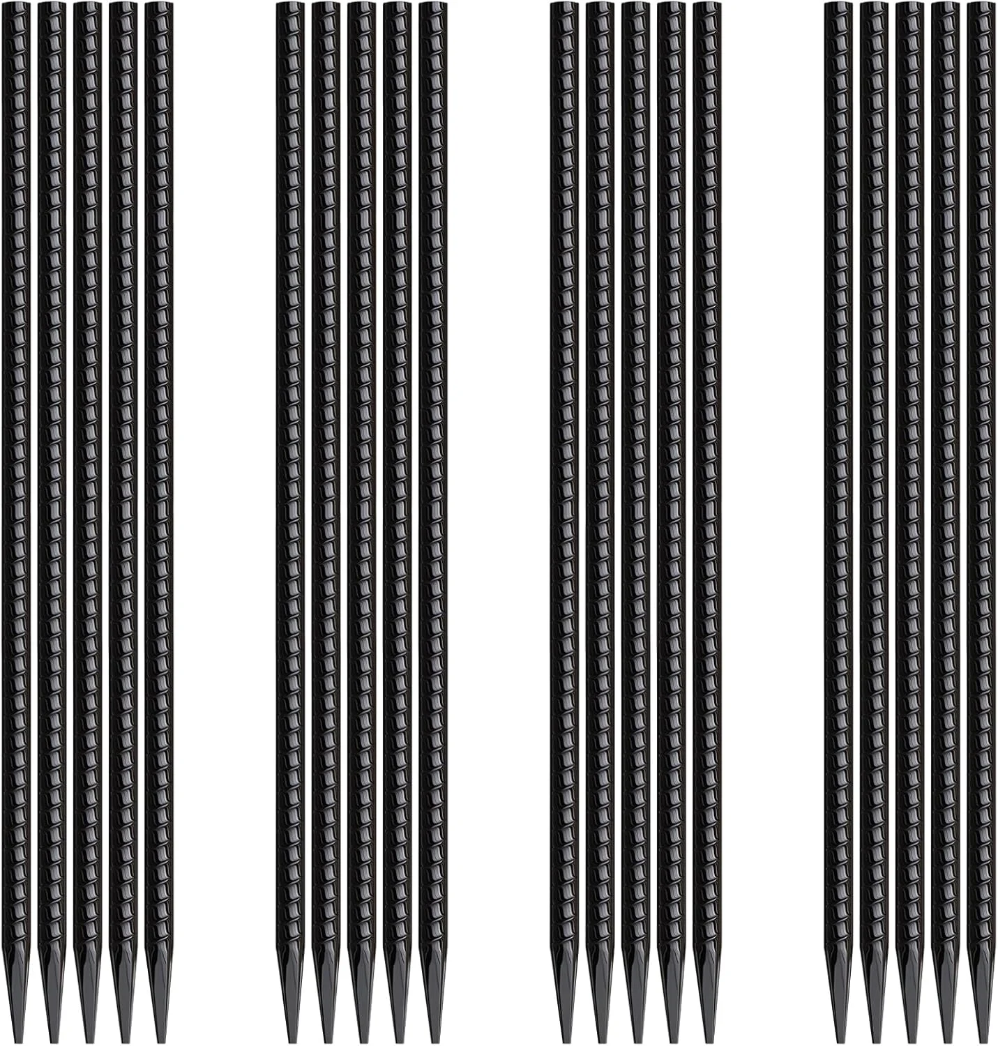 میخ های میلگرد MSWY، 16 اینچ، بسته 20 عددی، لنگرهای زمینی سنگین با نوک تیز، میخ های چادر فولادی مستقیم بلند، ضخامت 3/8 اینچ، میخ های فلزی با پوشش مشکی برای بتن، چوب، کمپینگ، باغ، گیاه