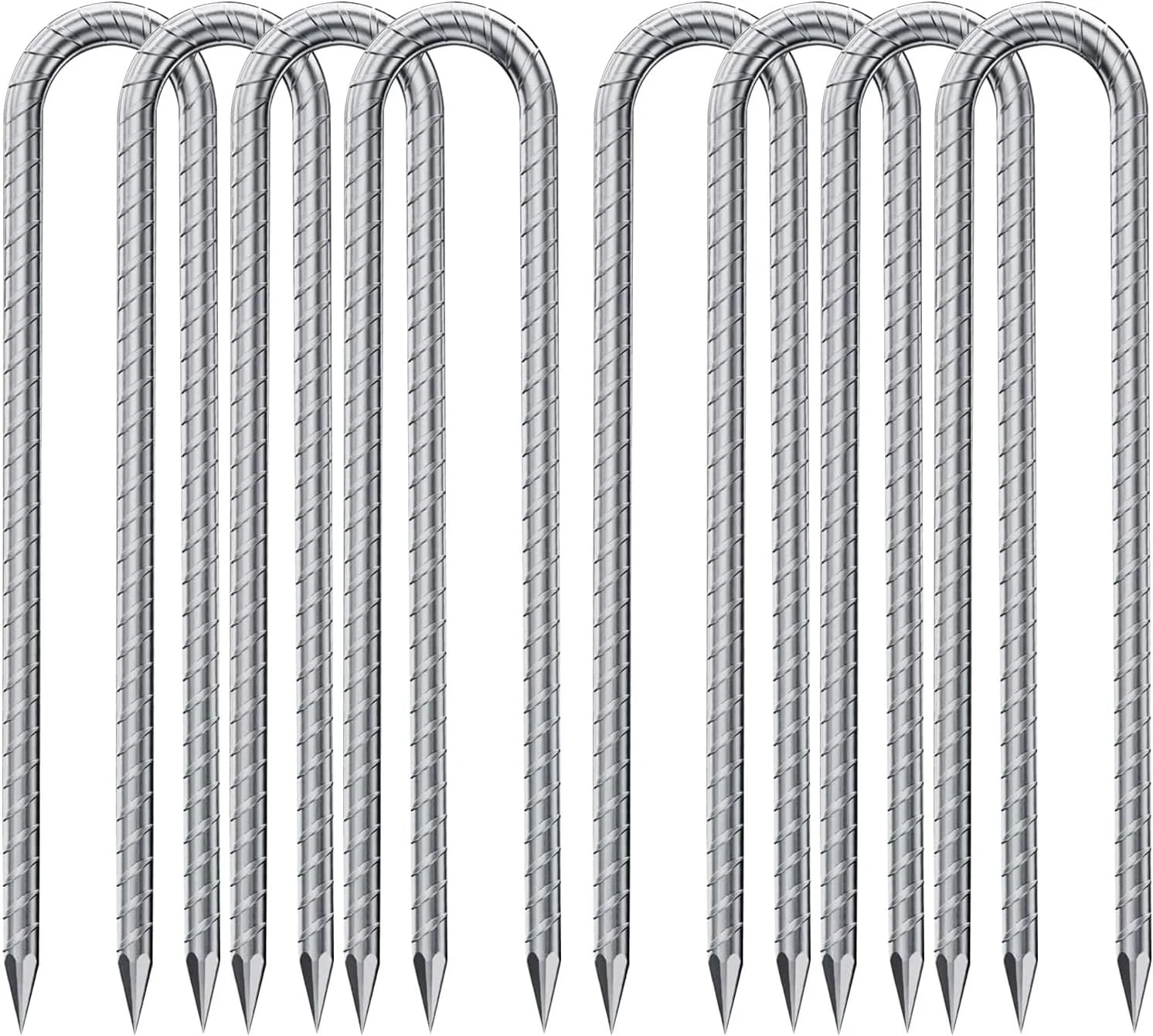 میخ های فولادی سنگین DN DENNOV با سر U شکل، 【به اندازه کافی بلند 30 سانتی متر】 روکش ضد زنگ، میخ های زمینی فولادی، لنگرهای زمینی، میخ های فلزی باغ، میخ چادر، لنگرهای ترامپولین