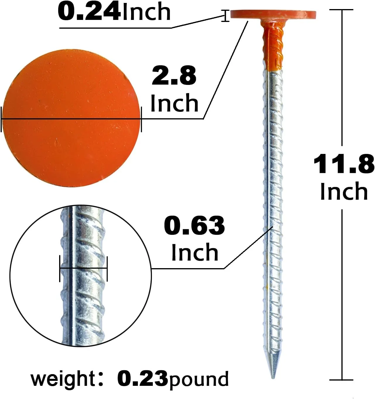 میخ های نشانه گذاری میلگرد WANSRUYI، طول 30 سانتیمتر - وزن 612 گرم، نارنجی پررنگ (بسته 8 عددی) میخ های نشانه گذاری میلگرد WANSRUYI، طول 30 سانتیمتر - وزن 612 گرم، نارنجی پررنگ (بسته 8 عددی)