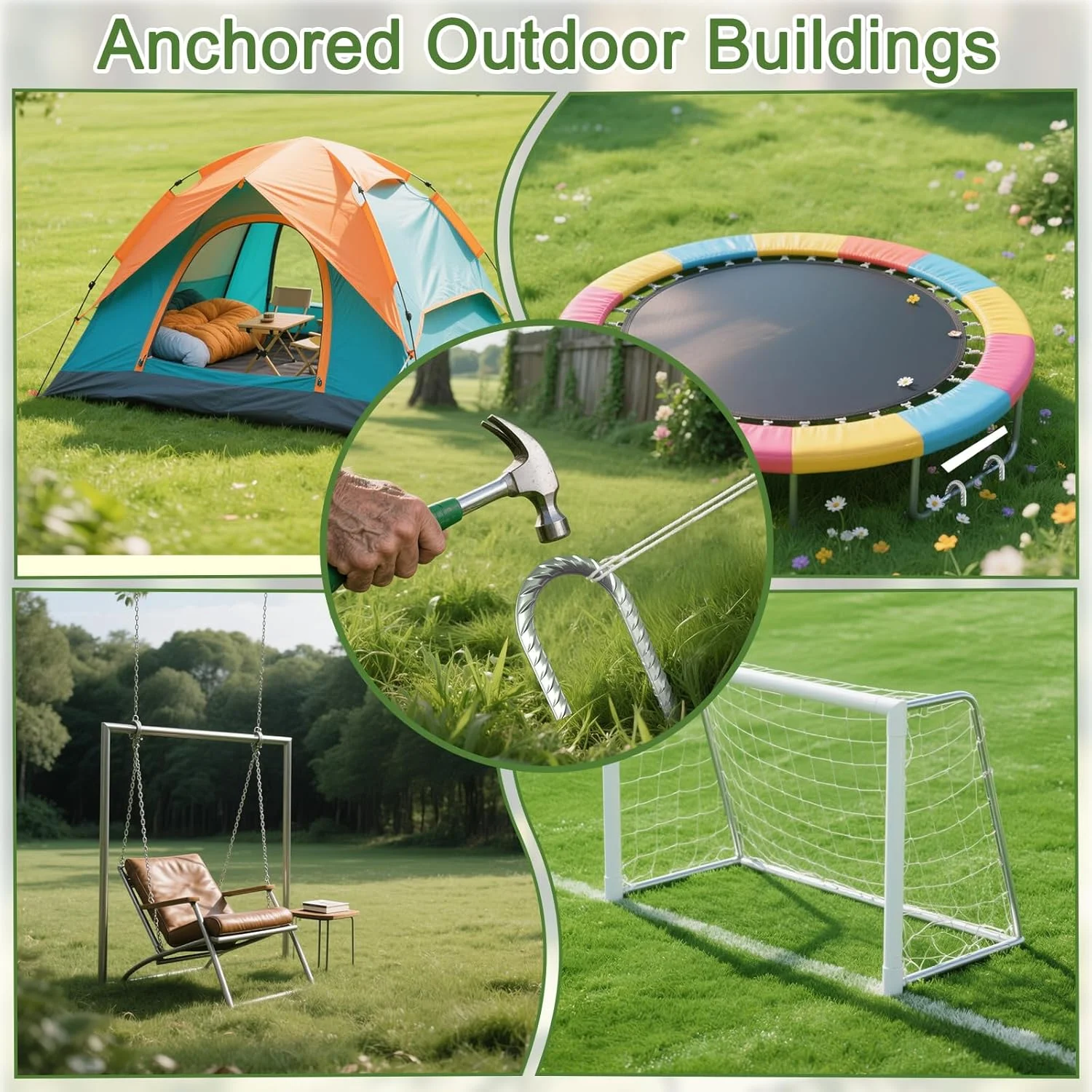 میخ های زمینی میلگردی 16 اینچی با قلاب J، میخ های حصاری زنجیری گالوانیزه، میخ های حصاری سنگین برای حصارکشی سیمی