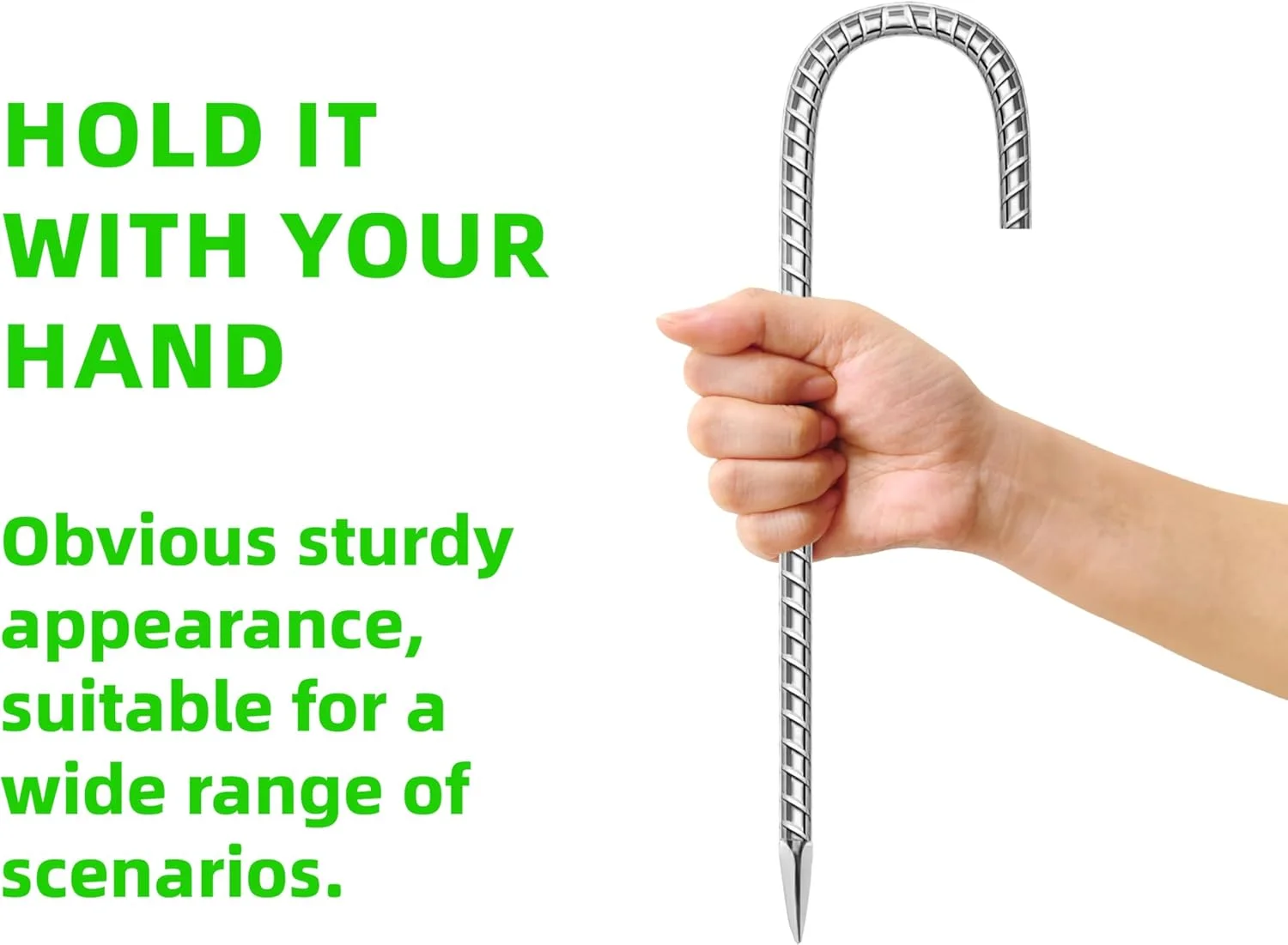 بسته 60 عددی میله های فولادی گالوانیزه ضد زنگ 12 اینچی با قلاب J شکل برای چادر، کیت های موقعیت یابی، حصارها و پارچه های محوطه سازی ترامپولین