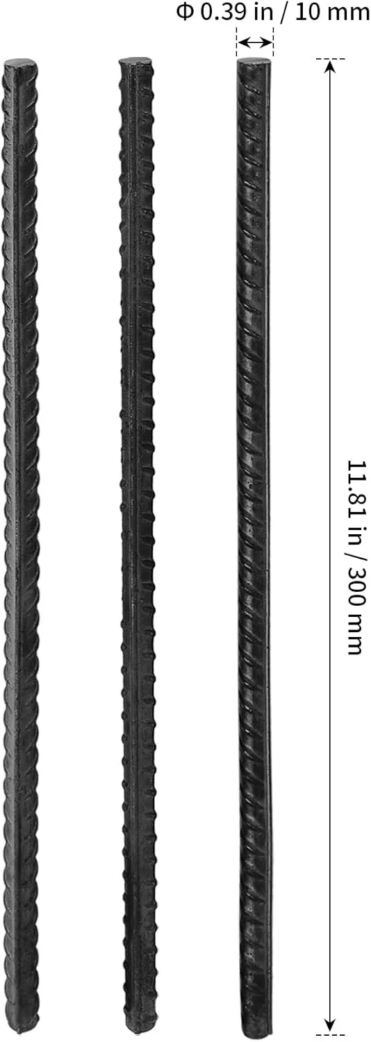 میخ های میلگردی سنگین SHEUTSAN، 20 عددی، 3/8 اینچ ضخامت، میخ های لنگر زمینی میلگردی فولادی، میخ های فلزی مستقیم برای چادر کمپینگ، قالب بندی بتن، میخ های گیاهی، مشکی