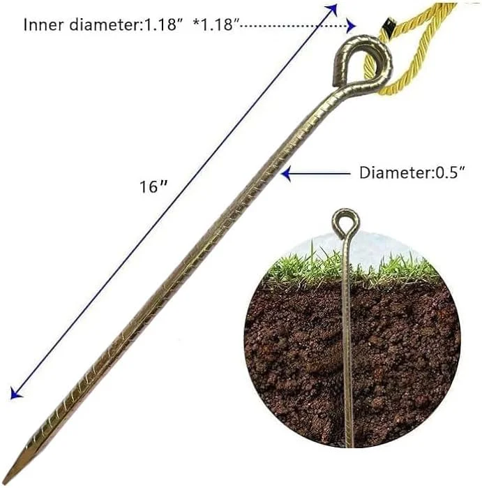 میخ های میلگردی 40 سانتی متری Fercery، میخ های چادر، میخ های سنگین درخت، بست محکم برای کمپینگ، تله گذاری، سایبان، باغ و بستن برزنت، بسته 16 عددی