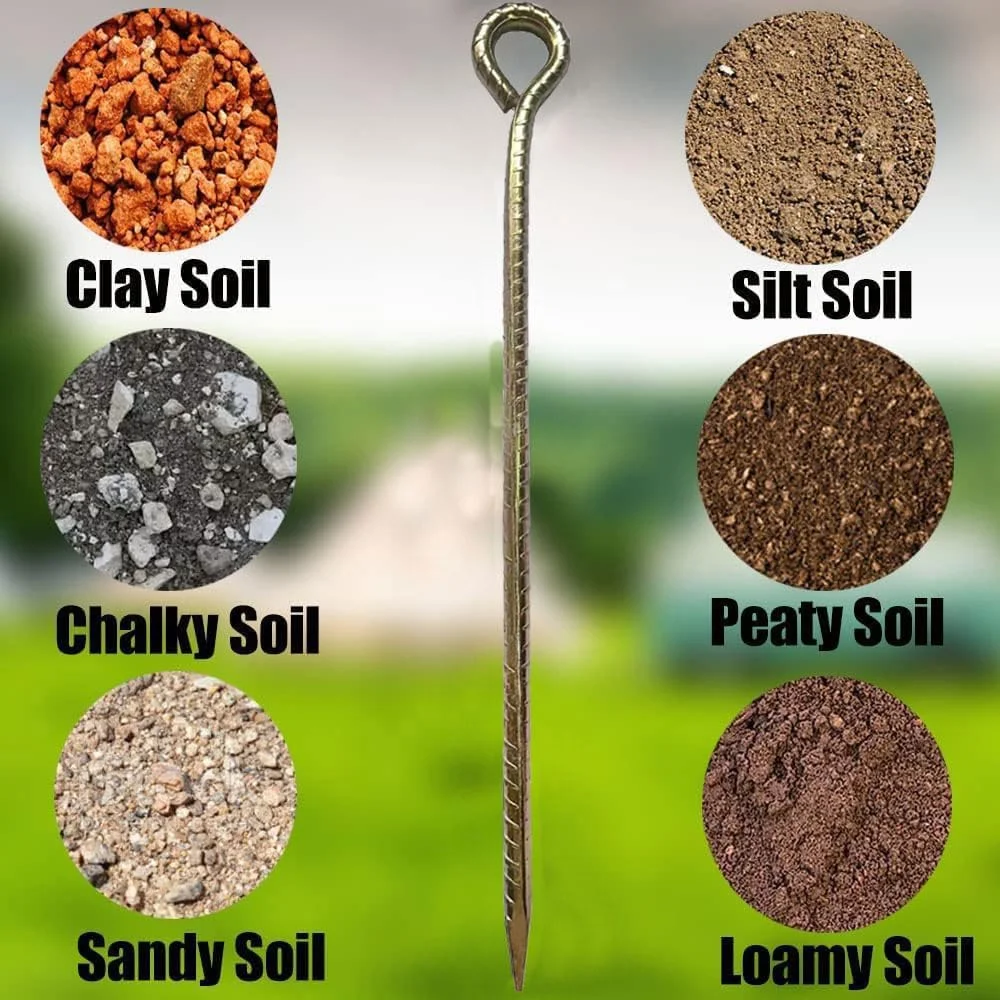 میخ های میلگردی 40 سانتی متری Fercery، میخ های چادر، میخ های سنگین درخت، بست محکم برای کمپینگ، تله گذاری، سایبان، باغ و بستن برزنت، بسته 16 عددی