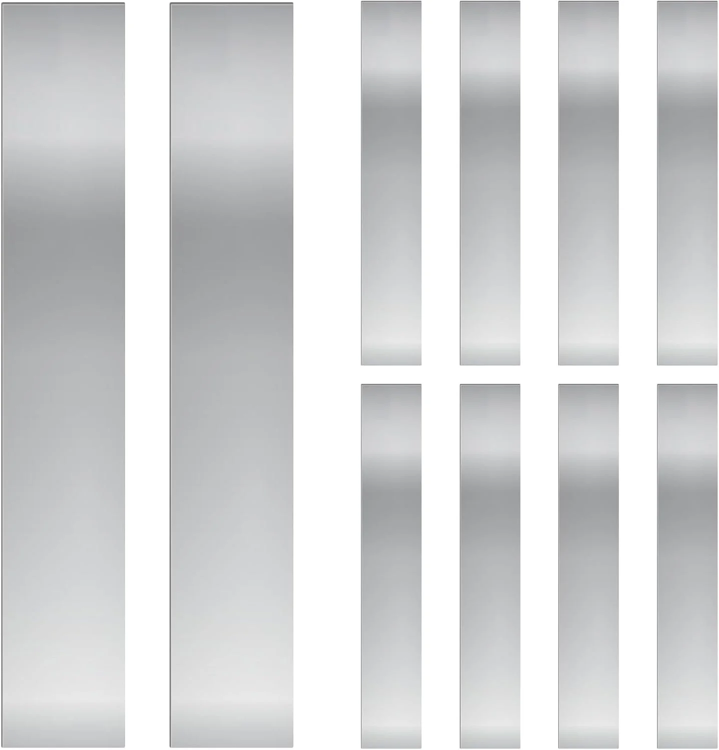 مجموعه 23 عددی ورق های استیل ضد زنگ 304 گلارکس، اندازه 5.19 اینچ طول و 0.98 اینچ عرض، ضخامت 0.0007 تا 0.012 اینچ، نوار پرکننده شکاف برای کاربردهای آشپزخانه، صنایع دستی و DIY (نقره ای، 0.005 اینچ)