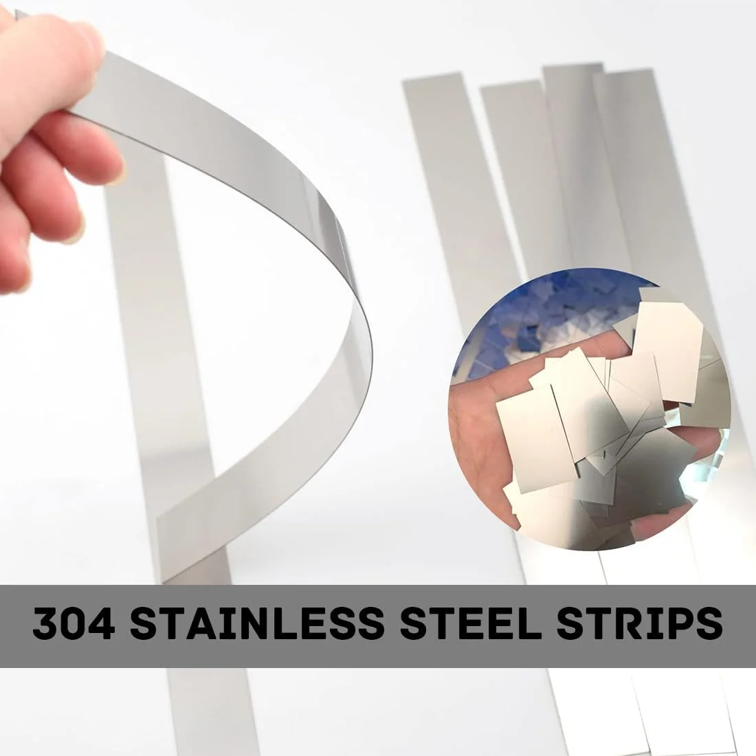 نوارهای فلزی ورق استیل ضد زنگ LINXIU 304، نوارهای ورق استیل، پرکننده شکاف قابل خم شدن، لوازم جوشکاری، صفحه فلزی برای تعمیرات DIY، 5 عدد