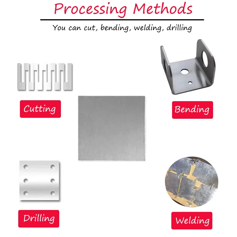 ورق استیل 304 دارنیی، 10 در 10 سانتی متر، پنل مربع استیل 3 میلی متری، پنل استیل کوچک برای تعمیر، جوشکاری، پروژه، صنایع دستی و غیره (3.9 اینچ در 3.9 اینچ)