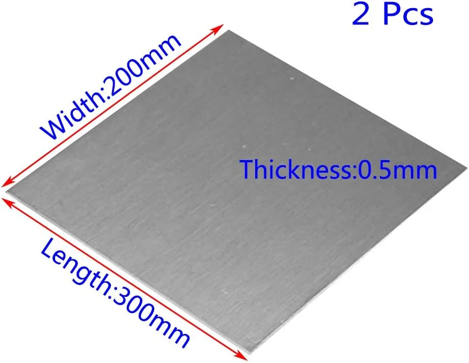 ورق استیل 304، ضخامت 0.5 میلی متر، 200mm x 300mm، دو عدد، مناسب برای خودرو و مخازن تحت فشار