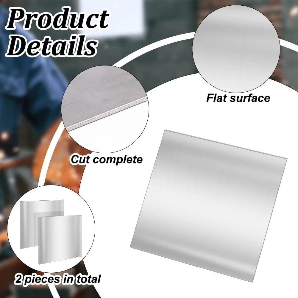 ورق فولادی نورد سرد OLYCRAFT، 2 عدد، 30x30 سانتی متر، ضخامت 1 میلی متر، ورق فولادی مربع شکل، نوار فلزی فولادی، ورق فلزی نورد سرد برای پروژه های DIY، ماشین آلات صنعتی، دکوراسیون